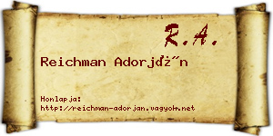 Reichman Adorján névjegykártya